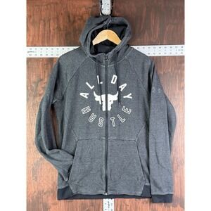 Under Armour Project Rock Hoodie Sweatshirt Full Zip‎ All Day Hustle Gray Large